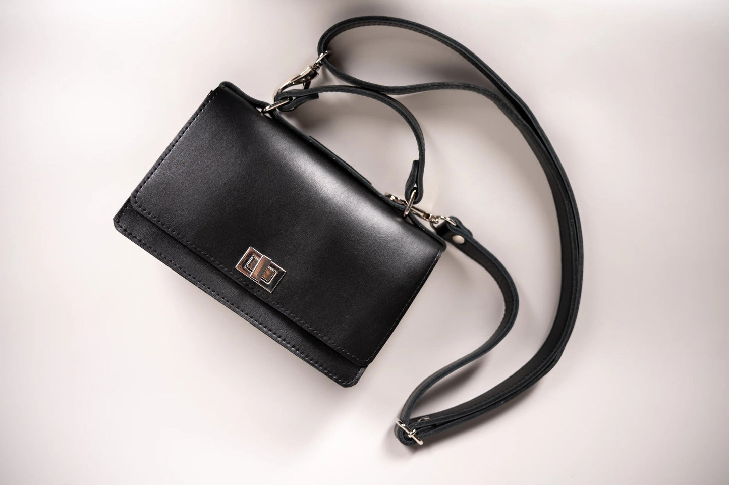 Small Briefcase Handbag - Black